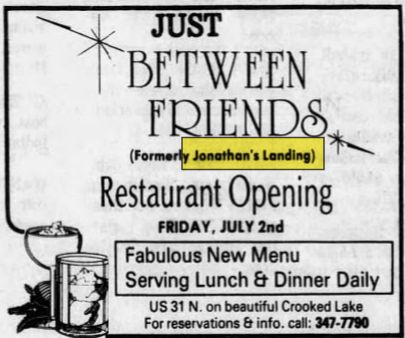 Mr. Jons (Hubs, Jonathans Landing, Just Between Friends, Shenanigans) - June 1982 Ad